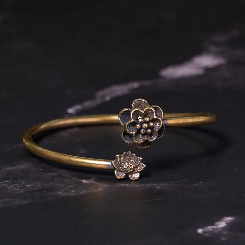 Daotempel Peach Blossom Copper Brass Healing Bracelet Bangle