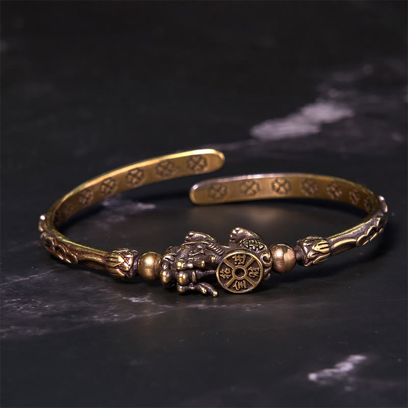 Daotempel Pi Xiu Carrying Coin Ingot Copper Brass Luck Wealth Bracelet Bangle
