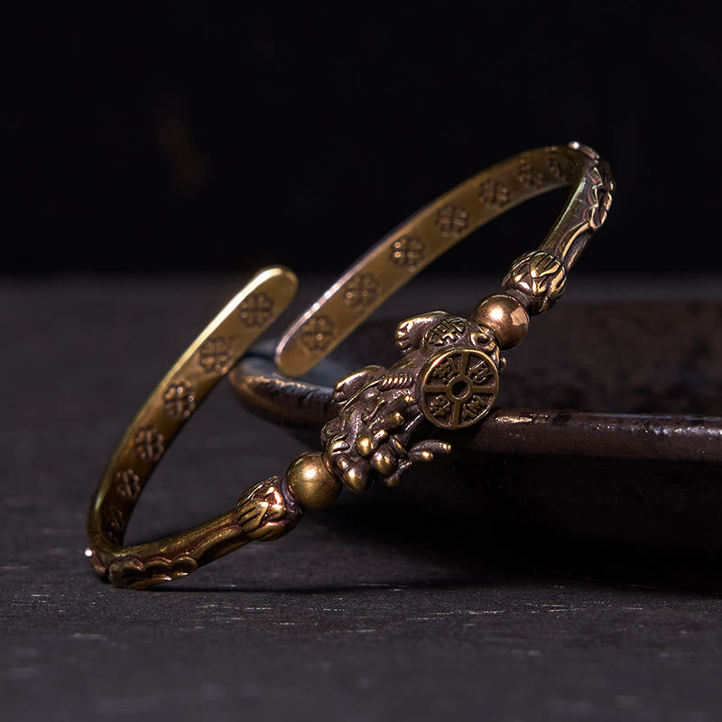 Daotempel Pi Xiu Carrying Coin Ingot Copper Brass Luck Wealth Bracelet Bangle