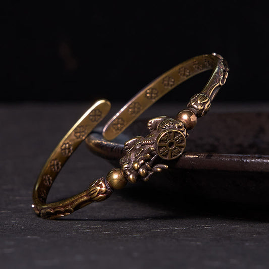 Daotempel Pi Xiu Carrying Coin Ingot Copper Brass Luck Wealth Bracelet Bangle